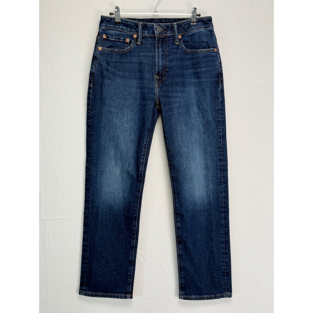 American Eagle Men Cotton Relaxed Straight Jeans 28x30 Blue Dark Wash Stretch